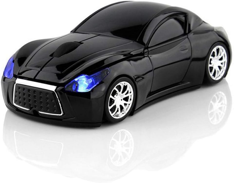 Ai5G Race Car Mouse Wireless Sports Car Shaped Mouse 2.4Ghz Computer Optical Mice with Led Light for Desktop Laptop
