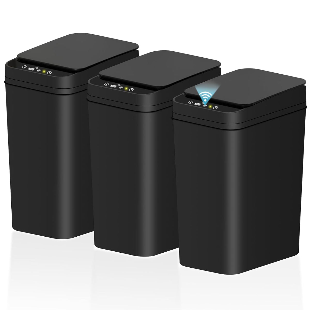 Bathroom Small Trash Can with Lid, Automatic Garbage Can, 2.6 Gallon