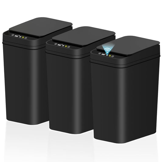 Bathroom Small Trash Can with Lid, Automatic Garbage Can, 2.6 Gallon