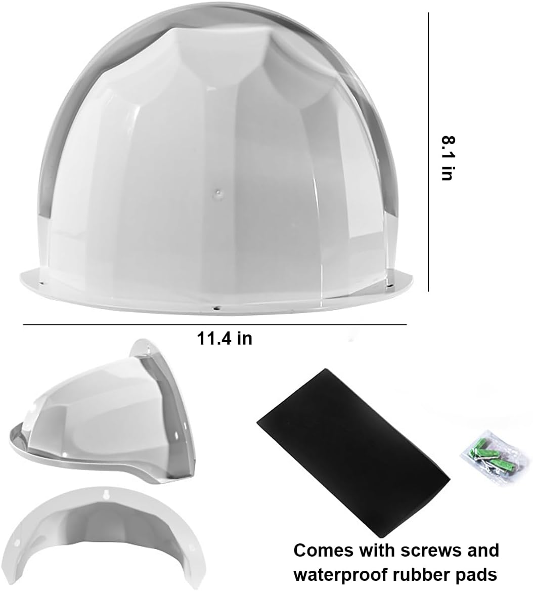 Universal Security Camera Sun Rain Cover Shield - Length 11.4", Width 8.0", Height 6.2" - Weatherproof Protective Roof for Dome/Bullet Outdoor Cameras (White, 2Pack)