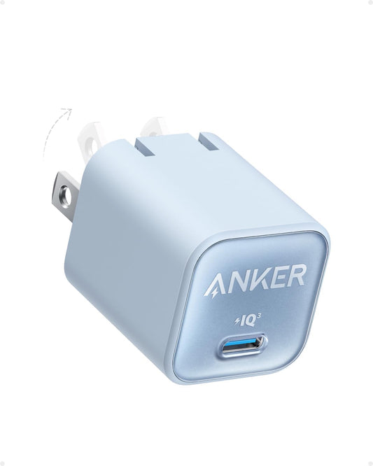 Anker Nano Phone Charger, 30W Portble and Foldable USB C GaN Charger | For iPhone 17/17 Plus/17 Pro Max/16/16 Plus/16 Pro Max/15 Pro Max, Galaxy, iPad, and MagSafe-Compatible Accessories