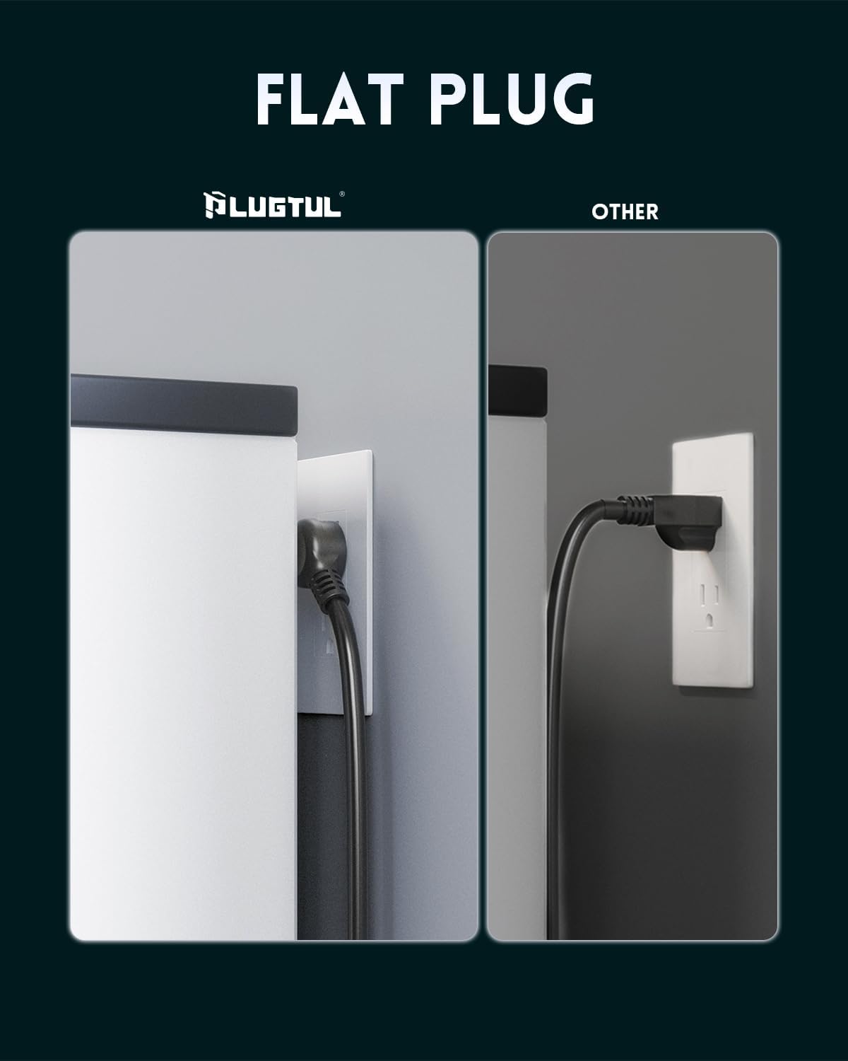 PLUGTUL Surge Protector Power Strip 20FT | Black Surge Protector with 12 Outlets - Spacious Design for Large Plugs, Flat Plug, 4080J, 20W USB C Charging, ETL Listed