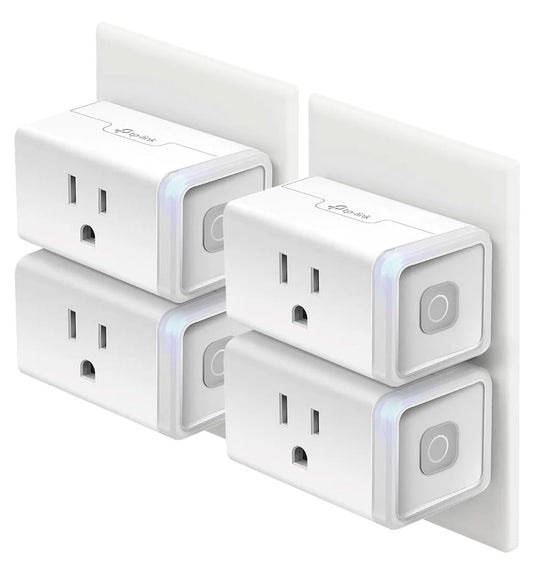Kasa Smart Plug HS103P4, Wi-Fi Outlet Works with Alexa, Echo, Google Home & IFTTT, No Hub Required, Remote Control, 15 Amp, UL Certified, 4-Pack, White | Works with Echo, Google Home, No Hub Required, 15 Amp, UL Certified, Remote Control