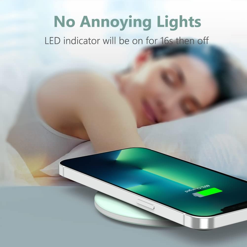 Yootech Wireless Charger,10W Max Wireless Charging Pad Compatible with iPhone 17/17 Pro/17 Pro Max/Air/16/15/14/13/SE 2022/12/11,Samsung Galaxy S25/S24/S23,for AirPods Pro 3(No AC Adapter)