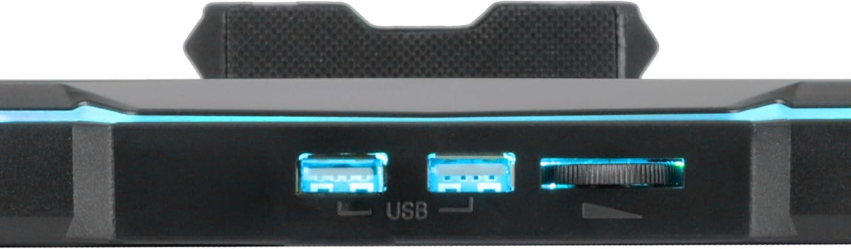 ENHANCE Infiltrate 3 Laptop Cooling Pad with RGB LED Lights - Gaming Cooler Stand with 8 Quiet Fans, 7-Angle Adjustable, Dual USB Hub, Metal Cooling Plate for 13-17.3" Gaming Notebooks