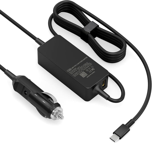 100W Laptop Car Charger USB C Car Charger for Dell Latitude/Precision/XPS, Compatible MacBook Pro/Air,HP Spectre/Elitebook,Samsung Galaxy,Asus,acer,Lenovo ThinkPad/Yoga/Idea Car Laptop Charger