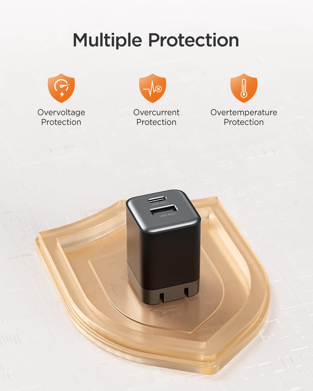 30W USB C Fast Charger, Dual Port USB C Wall Charger with Foldable Plug for iPhone 17/16/15, Samsung S24, iPad, 40% Smaller & Safer Nano Charger Block, (Black, 2 Pack)
