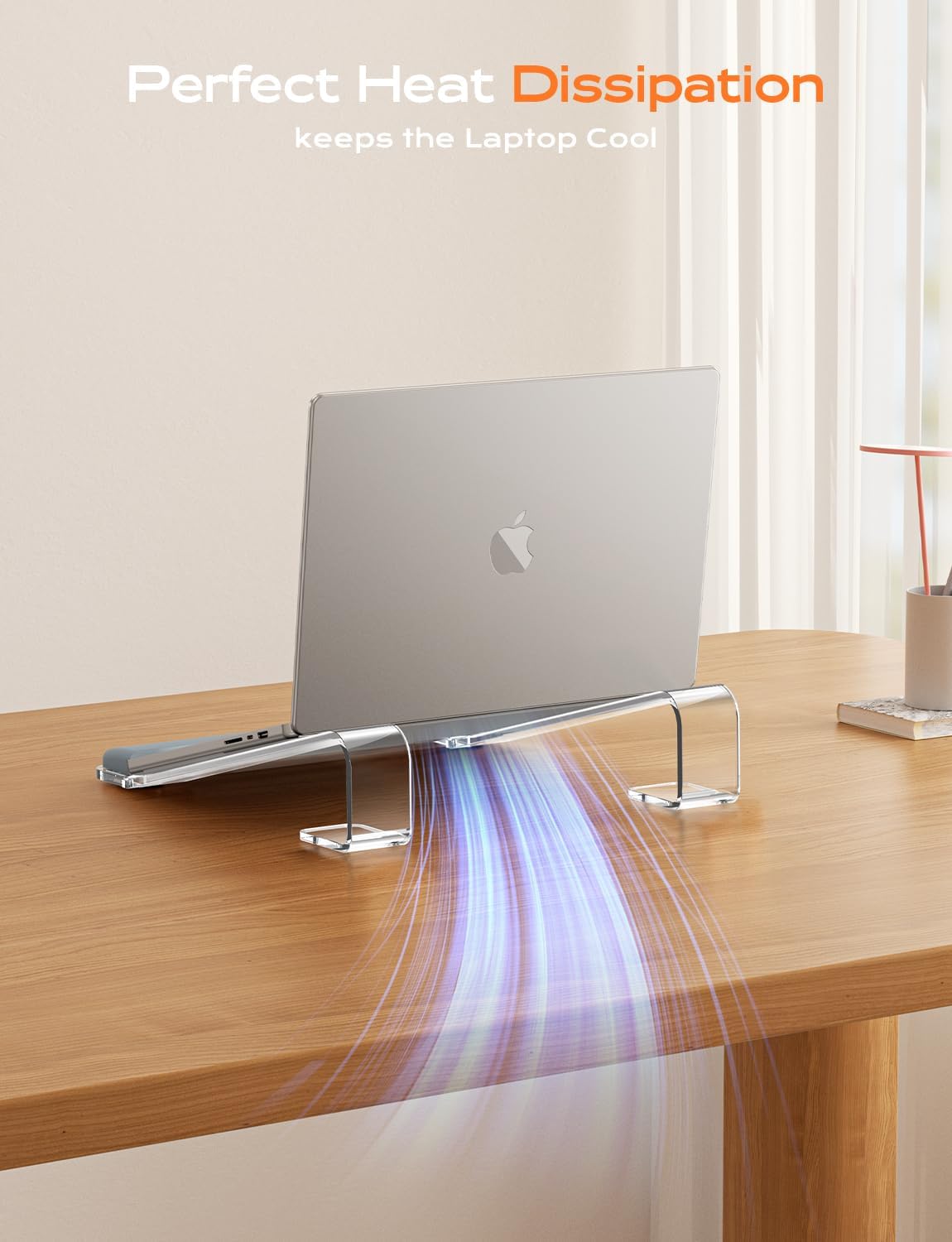 LOXP Acrylic Laptop Stand for Desk, Laptop Stand with Wrist Support | Removable Notebook Stand Ventilated Cooling Computer Riser Ergonomic Acrylic Lectern Mount Compatible with 10-17” Laptops