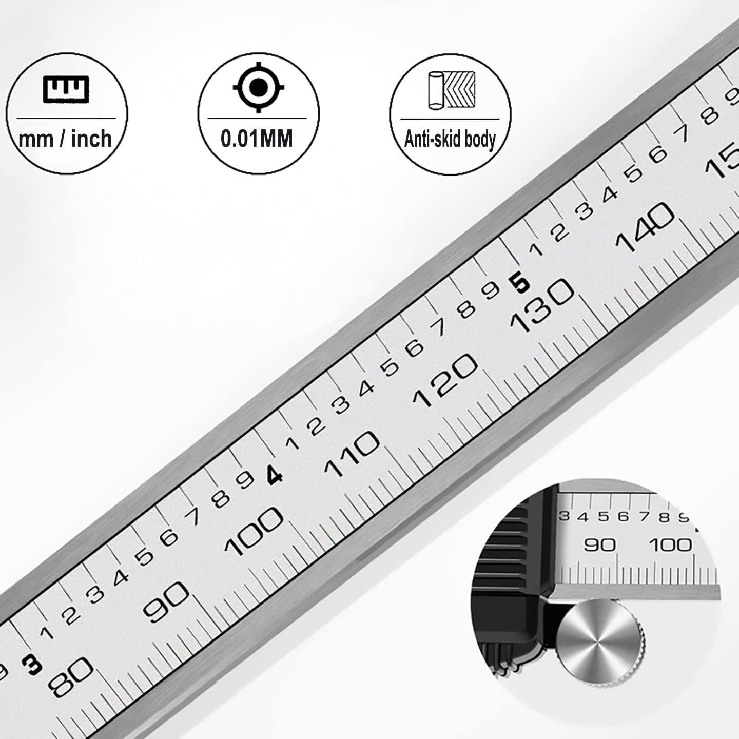 Digital Caliper, Electronic Digital Calipers, 0-6" Calipers Measuring Tool | Stainless Steel Construction with Large LCD Screen, Auto-Off Feature for 3D Printing,Inch and Millimeter Conversion