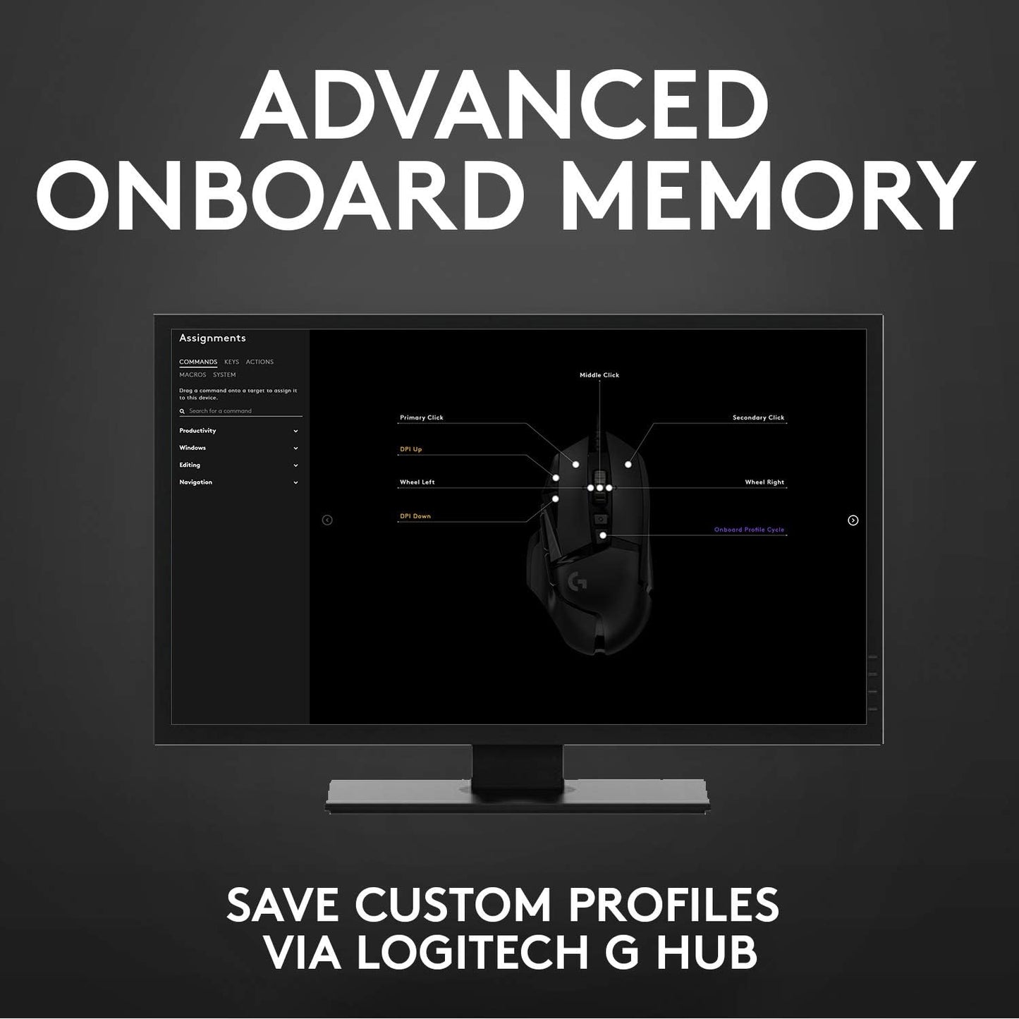 Logitech G502 Hero Wired Gaming Mouse - Black | High performance, 25,600 DPI, RGB, adjustable weights, 11 programmable buttons, on-board memory, PC/Mac