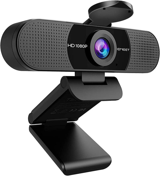 EMEET 1080P Webcam with Microphone, C960 Web Camera 2 Mics Streaming Webcam | 90°FOV Computer Camera, Plug and Play USB Web Cam for Online Calling/Conferencing, Zoom/Teams/Facetime/YouTube, Laptop/PC