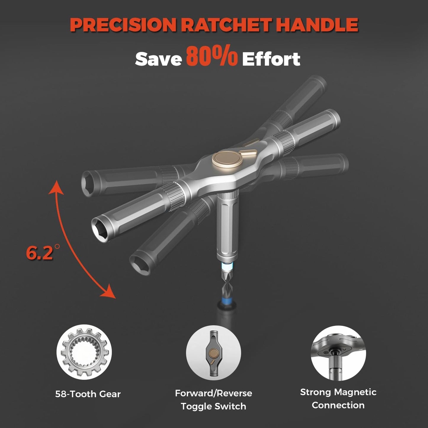 42 in 1 Magnetic Ratchet Screwdriver Set - Includes Allen Wrenches Sets, for Ring Doorbell/Camera Screwdriver,Home Repair,Electronic & DIY | S2 Alloy Steel with Storage Case.