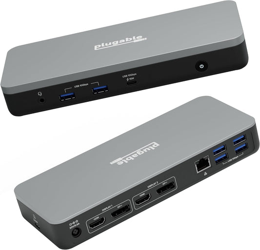 Plugable 12-in-1 Dual 4K USB-C Docking Station for ChromeOS/Windows