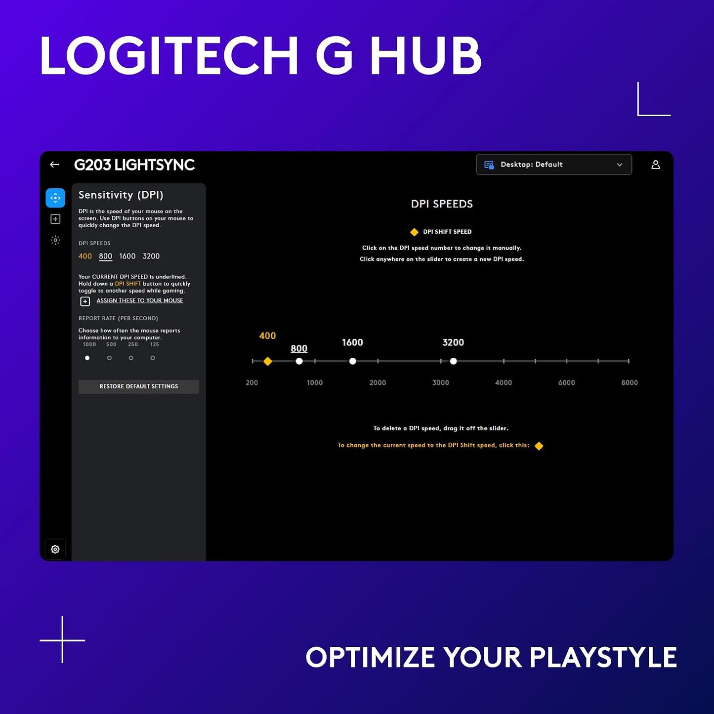 Logitech G203 Wired Gaming Mouse - Black | LIGHTSYNC RGB, On-Board Memory, 6 Programmable Buttons, Compabile with PC/Mac