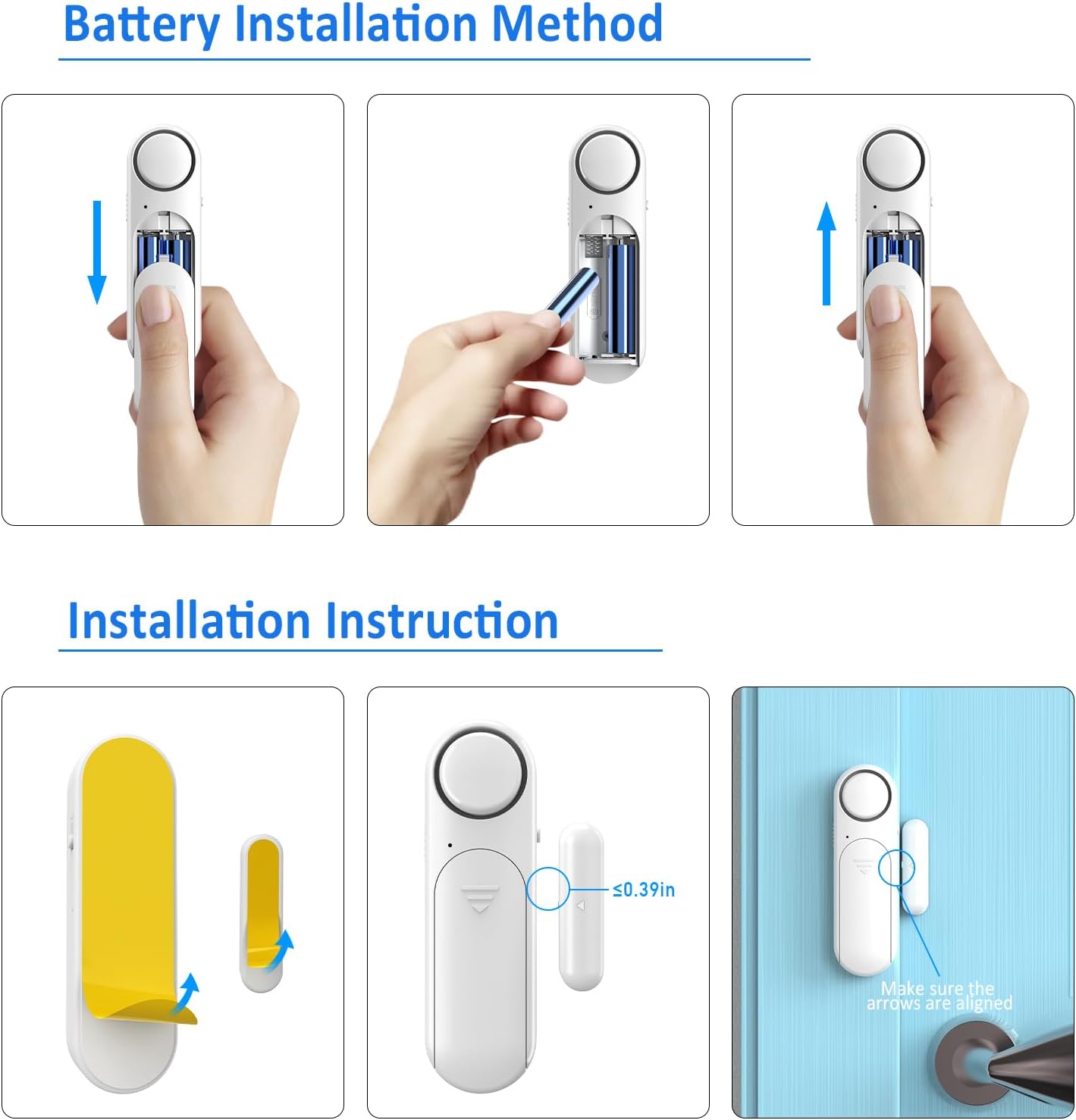 Window and Door Alarm When Opened (5 Pack) for Kids Safety/Home Security, Sliding Front Door Opening Sensor Alarms for Dementia, 120dB Burglar Alert, Ideal for Business, Garage, Apartment,House, White