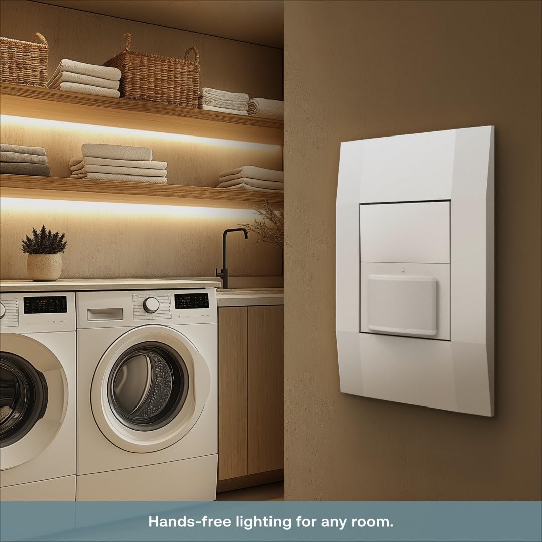 Simple Motion Sensor Switch by Deako, Automatic Timer, Occupancy and Vacancy Modes, Auto On and Off, Single Pole, Neutral Wire Required, White