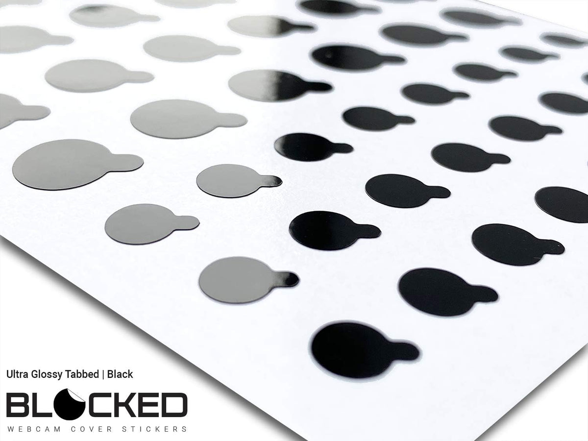 BLOCKED Original Vinyl Webcam Cover Stickers | 456 Restickable & Stackable Privacy Covers | for All Camera-endable Devices | Multi Finishes, Colors, & Sizes | 6-Pack Variety