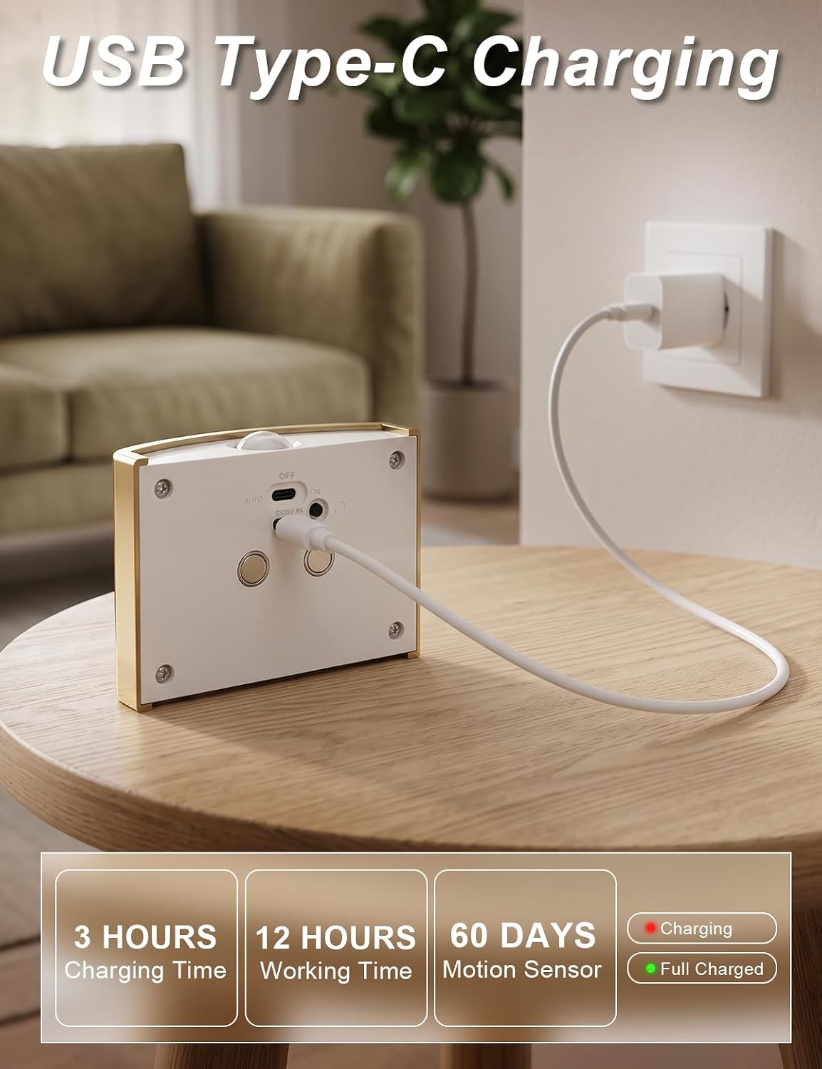 2 Pack Motion Sensor Wall Light Magnetic Rechargeable Wall Sconce