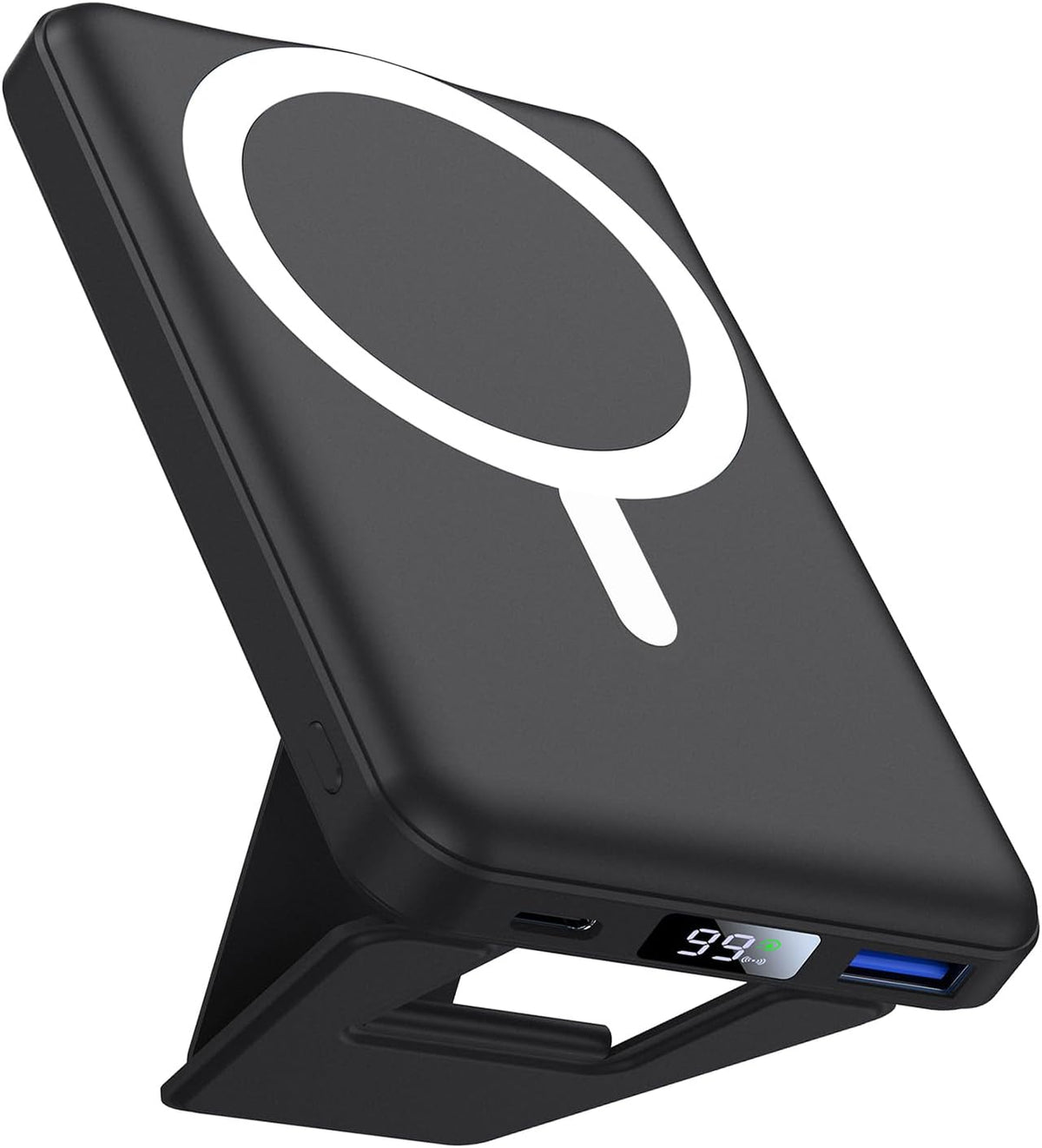 AOGUERBE for Magsafe Power Bank, 10000mAh Foldable Wireless Portable Charger with LED Display, 3 in 1 Magnetic Battery Pack with 22.5W Fast Charging for iPhone 17/16/15/14/13/12 Pro/Pro Max/Plus/Mini