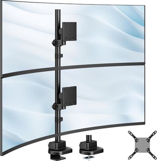 monTEK Heavy-Duty Stacked Dual Monitor Stand for 24-57" Screens