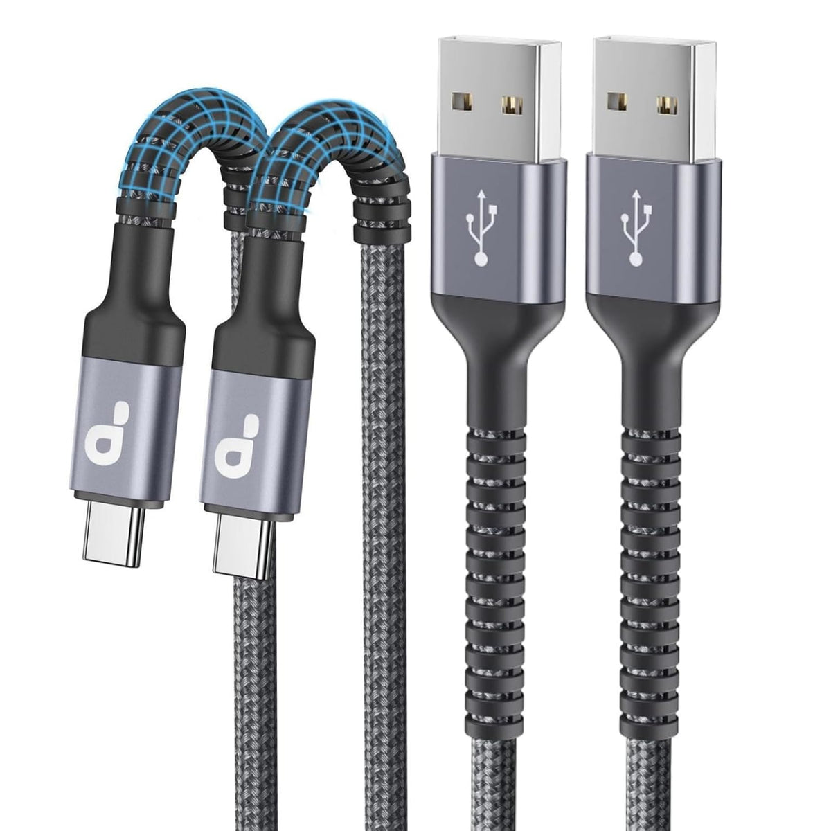 USB C Cable 10FT, 2Pack Long USB A to USB C Charger Cable, Type C Cable 3A | Fast Charging Upgraded Extra Durable Braided USBC Cord Compatible with iPhone 17/16 15 Pro Max/Samsung Galaxy S23 and More