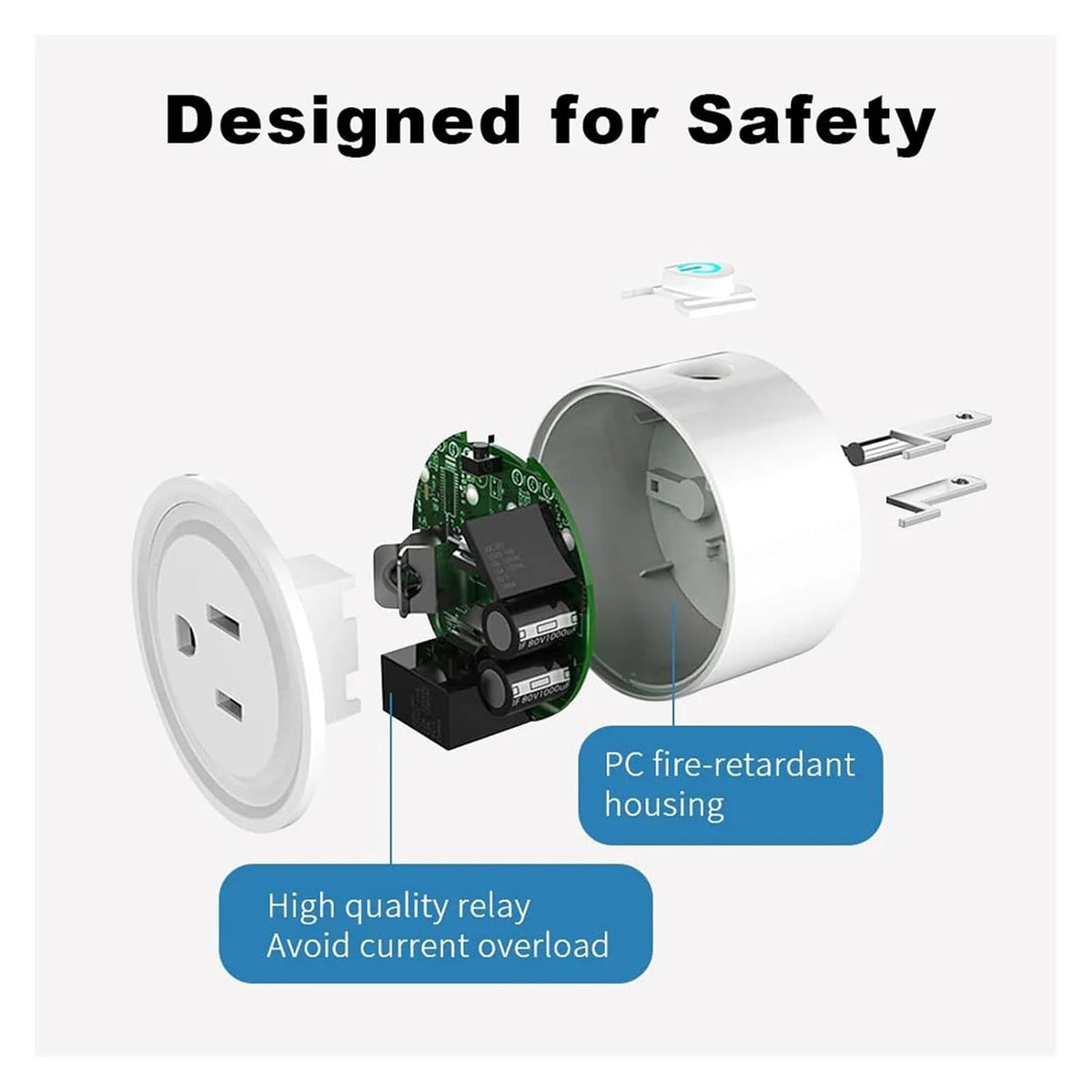 Tuya Smart Plug WiFi Socket 20A with Power Monitoring US Canada Mexico Peru Japan Timing Voice Control Support(100-240V_WiFi 1PCS)