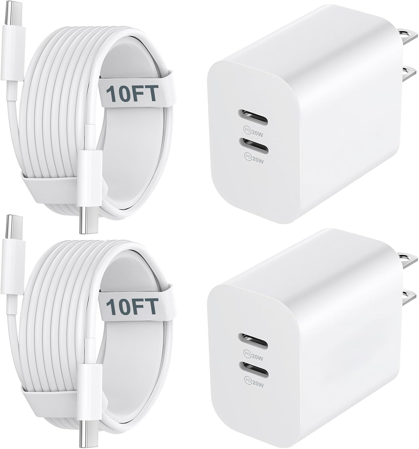 iPhone 17 16 15 Charger Fast Charging Cord 10FT Long USB C Charging Cable with 20W Type C Charger Block for iPhone 17 Pro Max/17 Pro/17/Air, 16 15 Pro Max/16 15 Pro/16 15,iPad Pro/Air, Android Phone