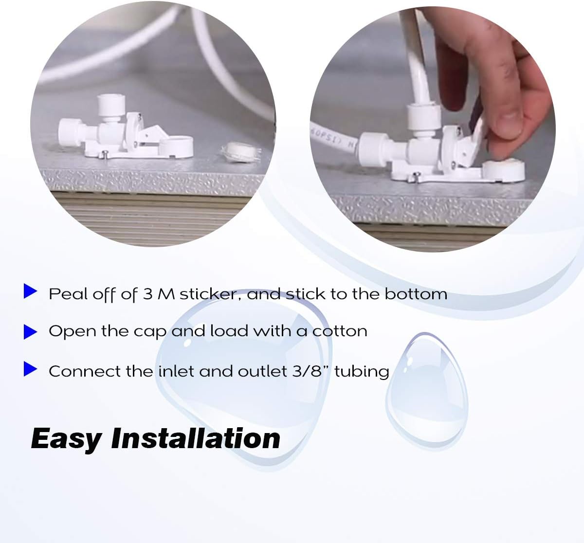 Frizzlife LSV02 Leak Stop Valve for PD600 Undersink Reverse Osmosis - 3/8' Quick Connect Leak Detector, Automatic Water Shut Off Protection