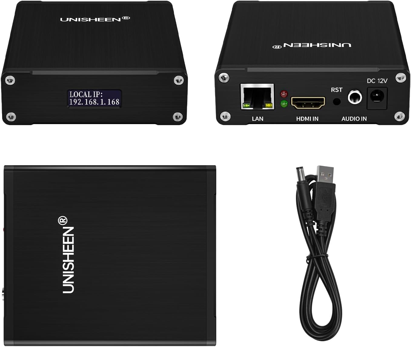 H.265 H.264/AVC HDMI to IP 1080P Video Encoder Live Streaming Box RTMPS HTTP Compatiable OLED Displayer Game Streaming.