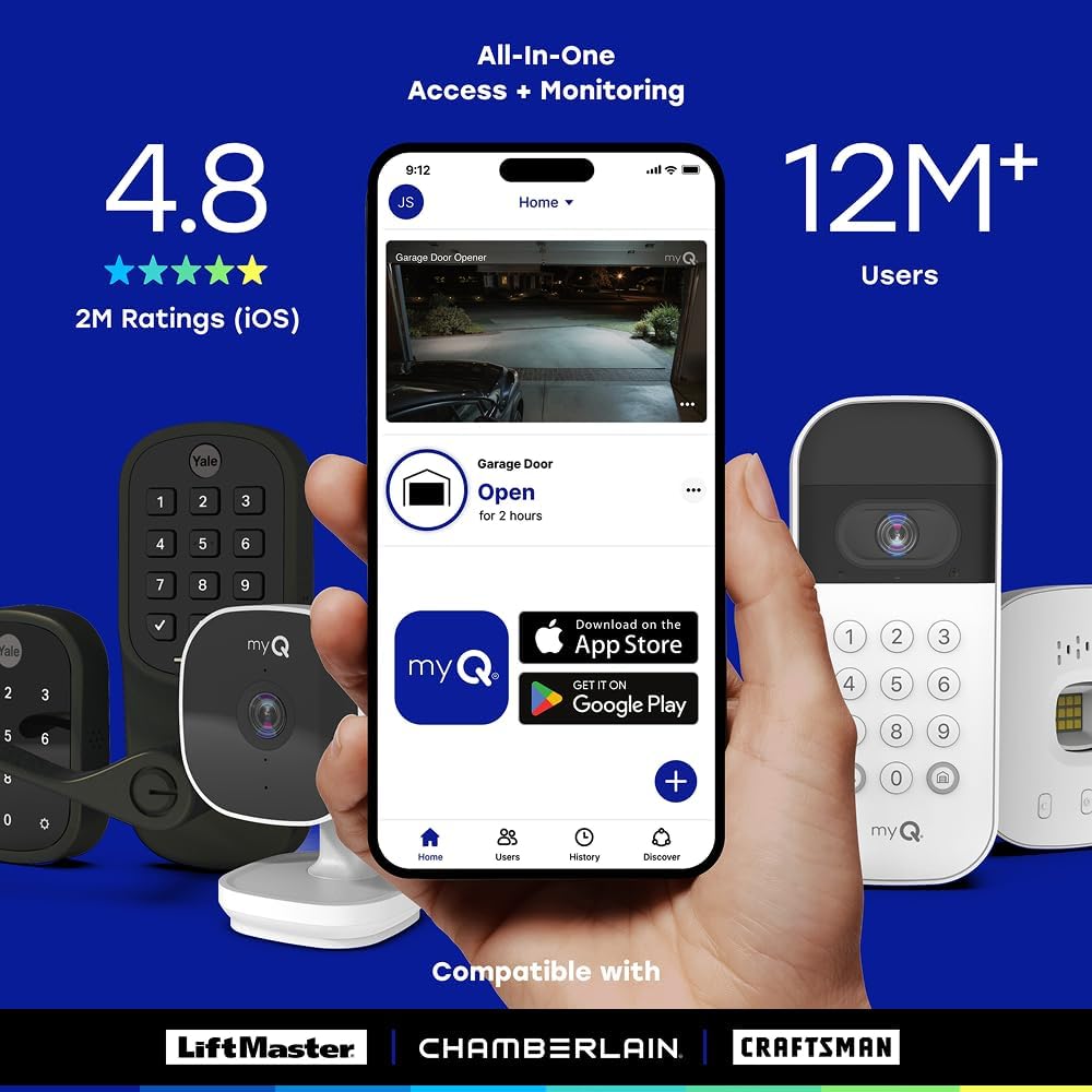 Chamberlain myQ Smart Indoor Security Camera – 1080p HD Video, Night Vision, Motion Detection, Wi-Fi, Two-Way Audio, Smartphone Control