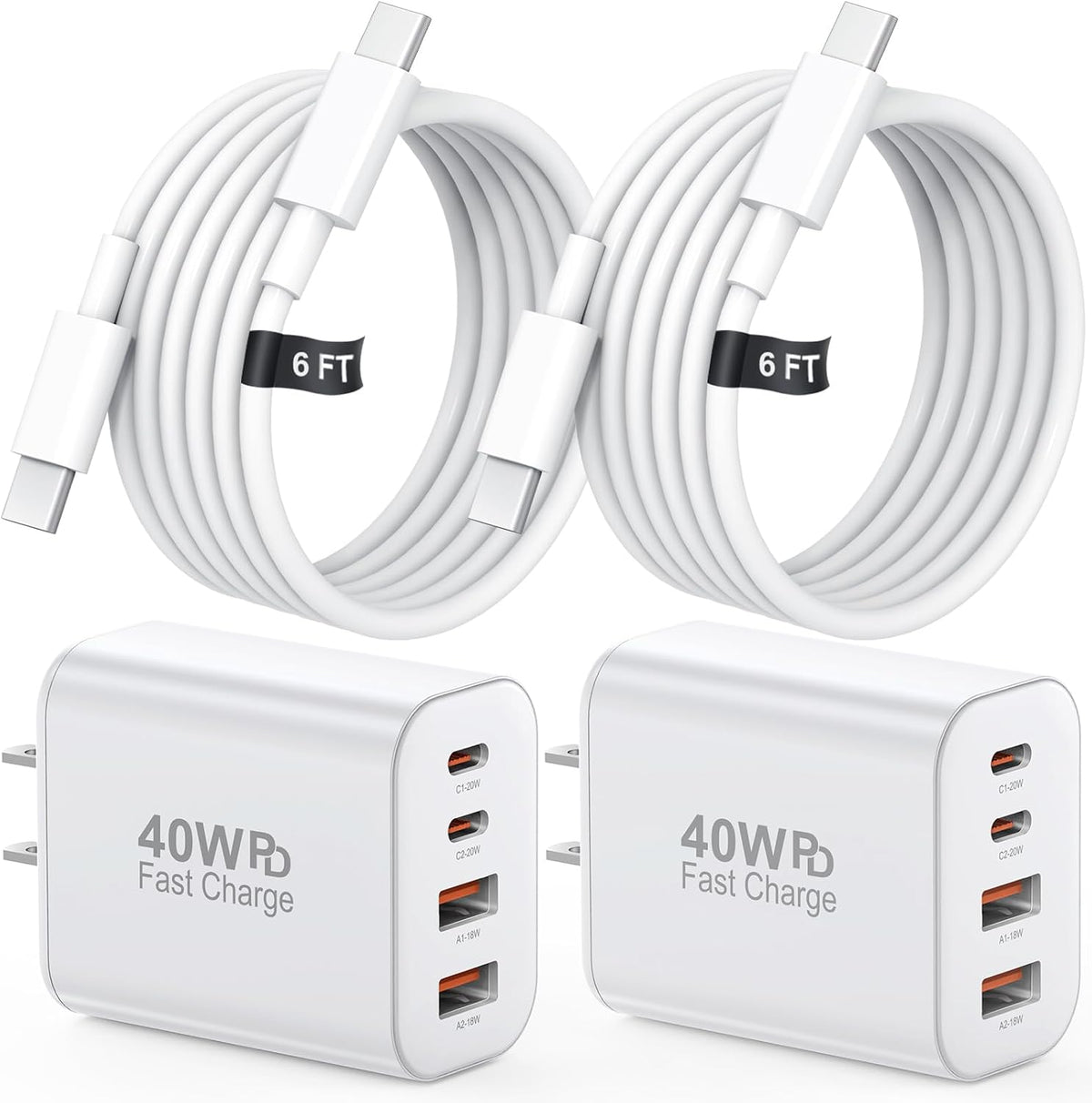 USB C Charger for iPhone 18 17 16 Charger with 10FT Cable Multiport Power