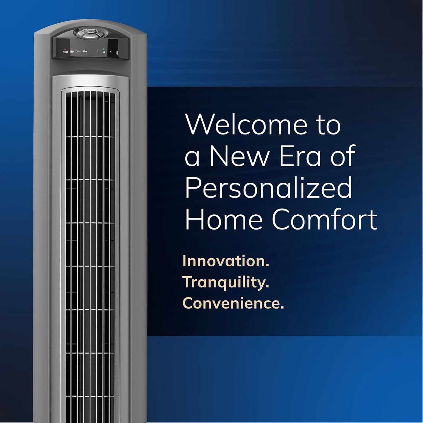 Lasko Oscillating Tower Fan with Remote - 42" - T42951 - Silver | Quiet Standing Fan for Bedroom, Office, and Home, 3 Speeds, Timer, Powerful Cooling Air, Nighttime setting, Space-Saving