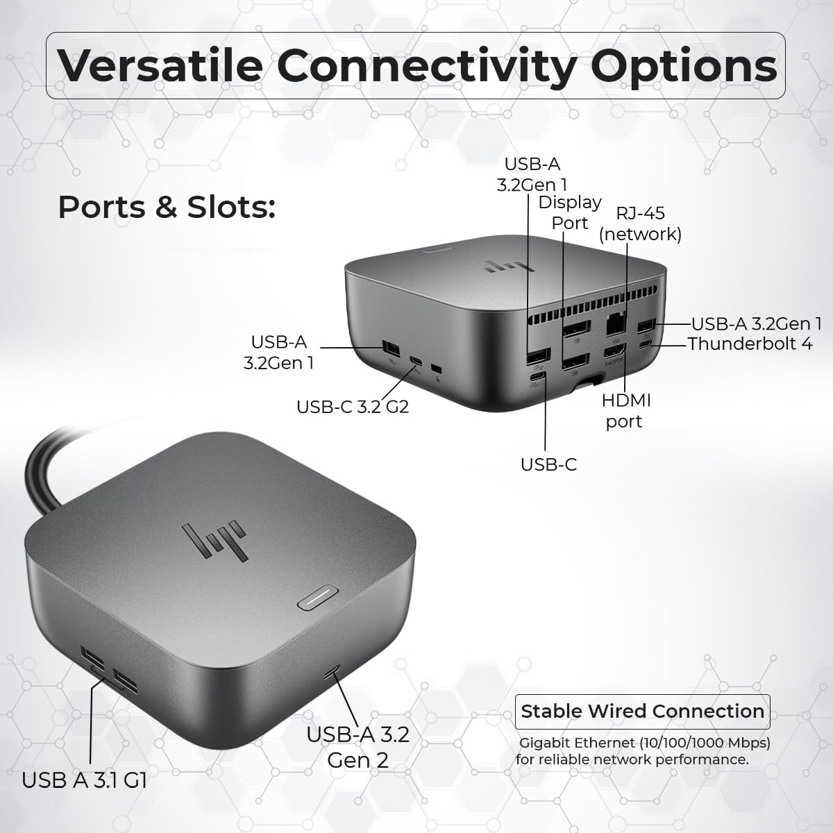 HP 9X481UT#ABA Thunderbolt 4 Ultra G6 Dock with HDMI & DisplayPort