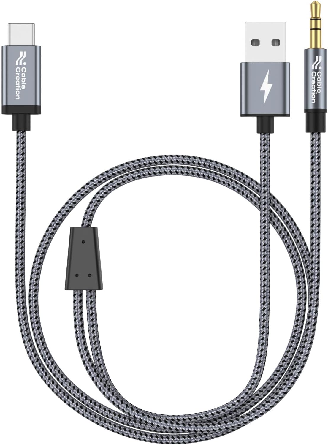 CableCreation USB C to 3.5mm Audio Cable with USB Charging Car Aux Cable | Type C to Aux Jack Headphone Car Stereo with 18W Charge for iPhone 16 15 Pro Max Plus, Galaxy S24/S23+, Pixel 9/8/7+