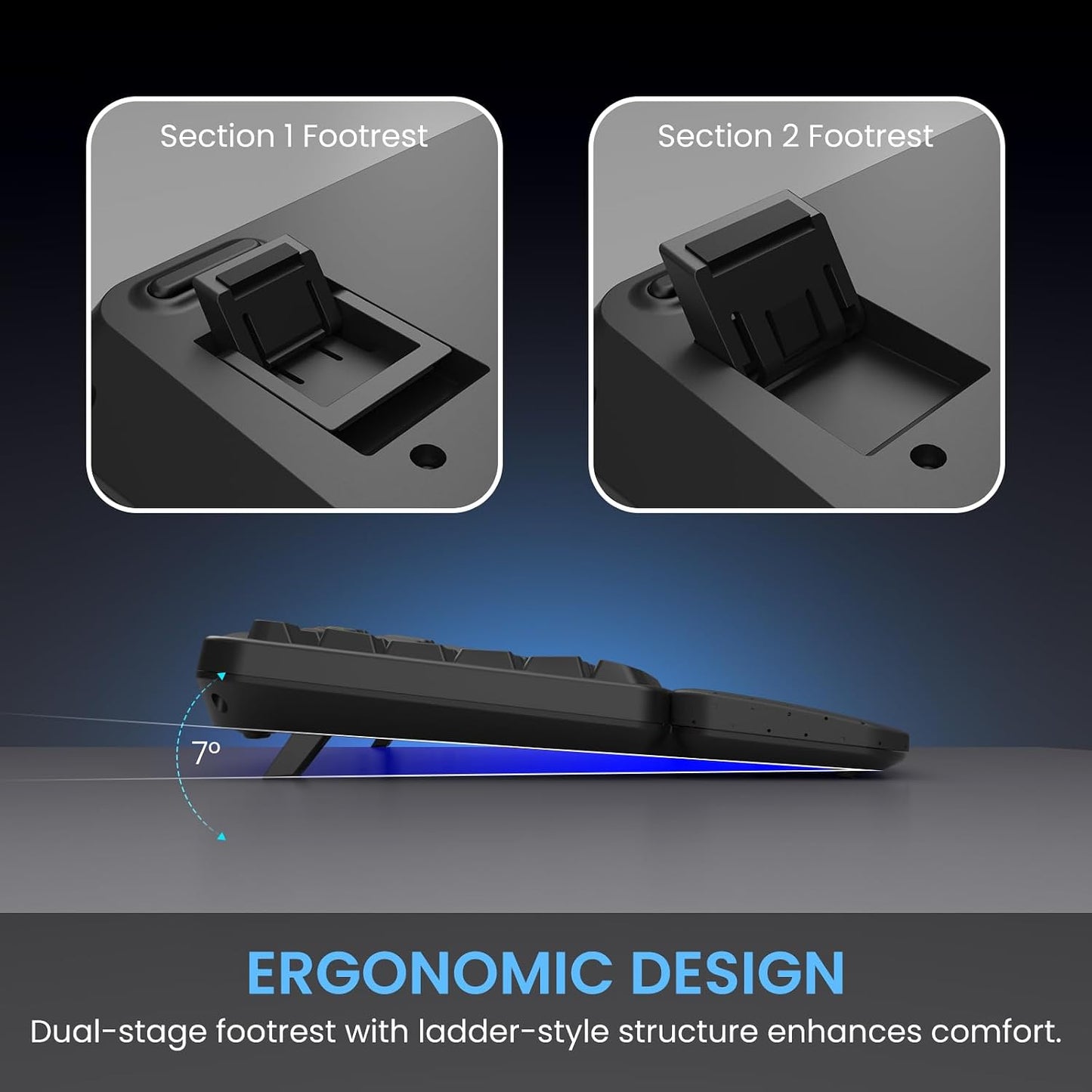 COLIKES Wireless Ergonomic Keyboard, Backlit Keyboard Silent with 15 RGB Lighting Effects, Leather Wrist Rest, 2500mAh Rechargeable, Multimedia Keys, Wave Keyboard for PC Computer Laptop Windows Mac