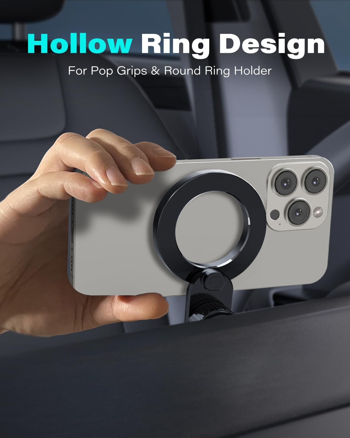 for Magsafe CD Phone Holder for Car [17 Strong Magnets] Magnetic CD Player Phone Mount, Hollow Socket CD Slot Phone Mount for iPhone 17 16 15 14 13 12 Series Pop Grip Ring Holder Magsafe Case