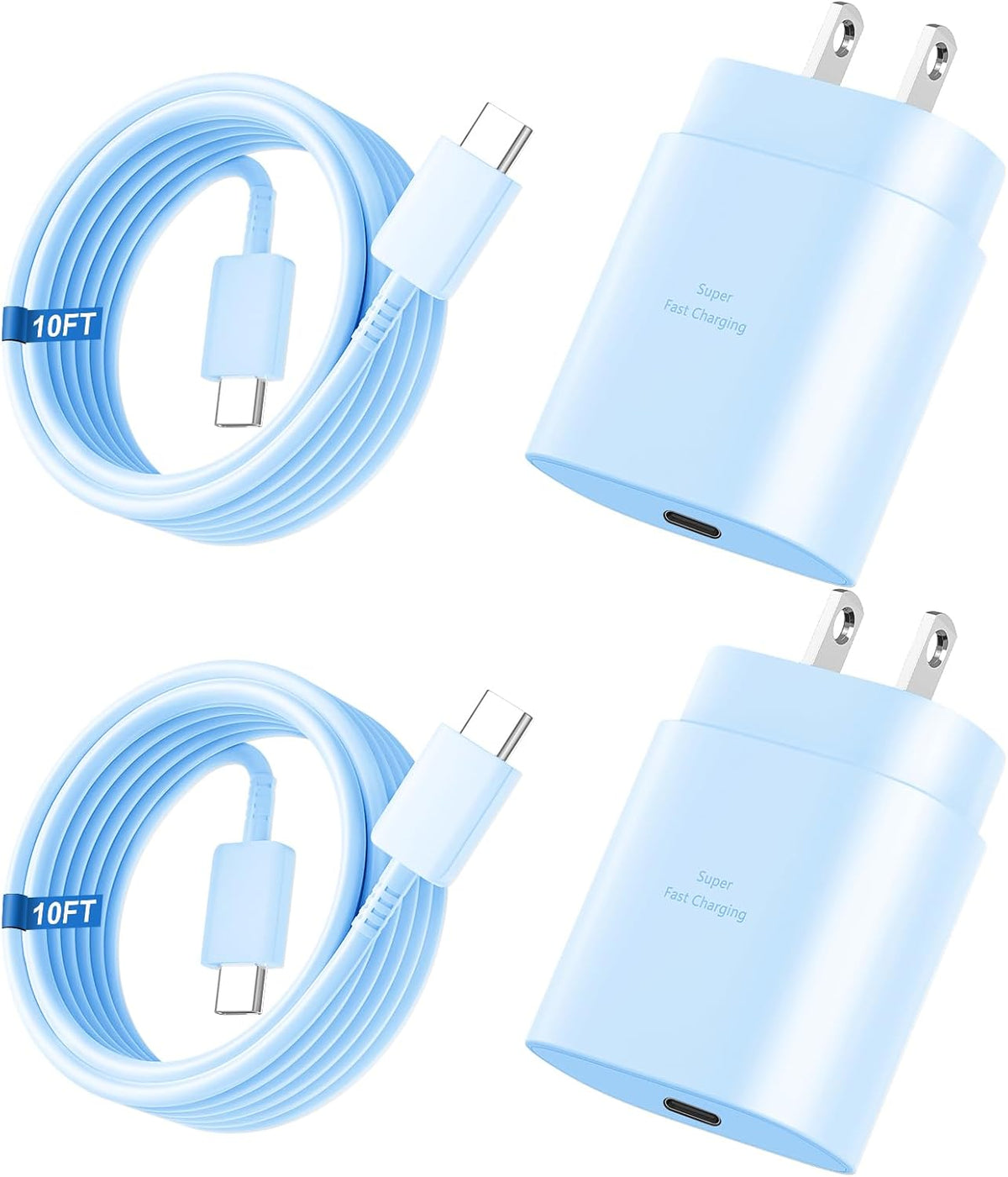 Super Fast Charger Type C, 25W USB C Wall Charger Fast Charging 10FT Cable
