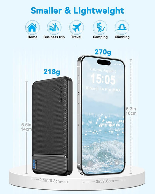 AsperX 10000mAh Portable Charger Dual USB Power Bank Battery Pack | AsperX 2 Pack 10000mAh Portable Charger Dual USB Power Bank Battery Pack