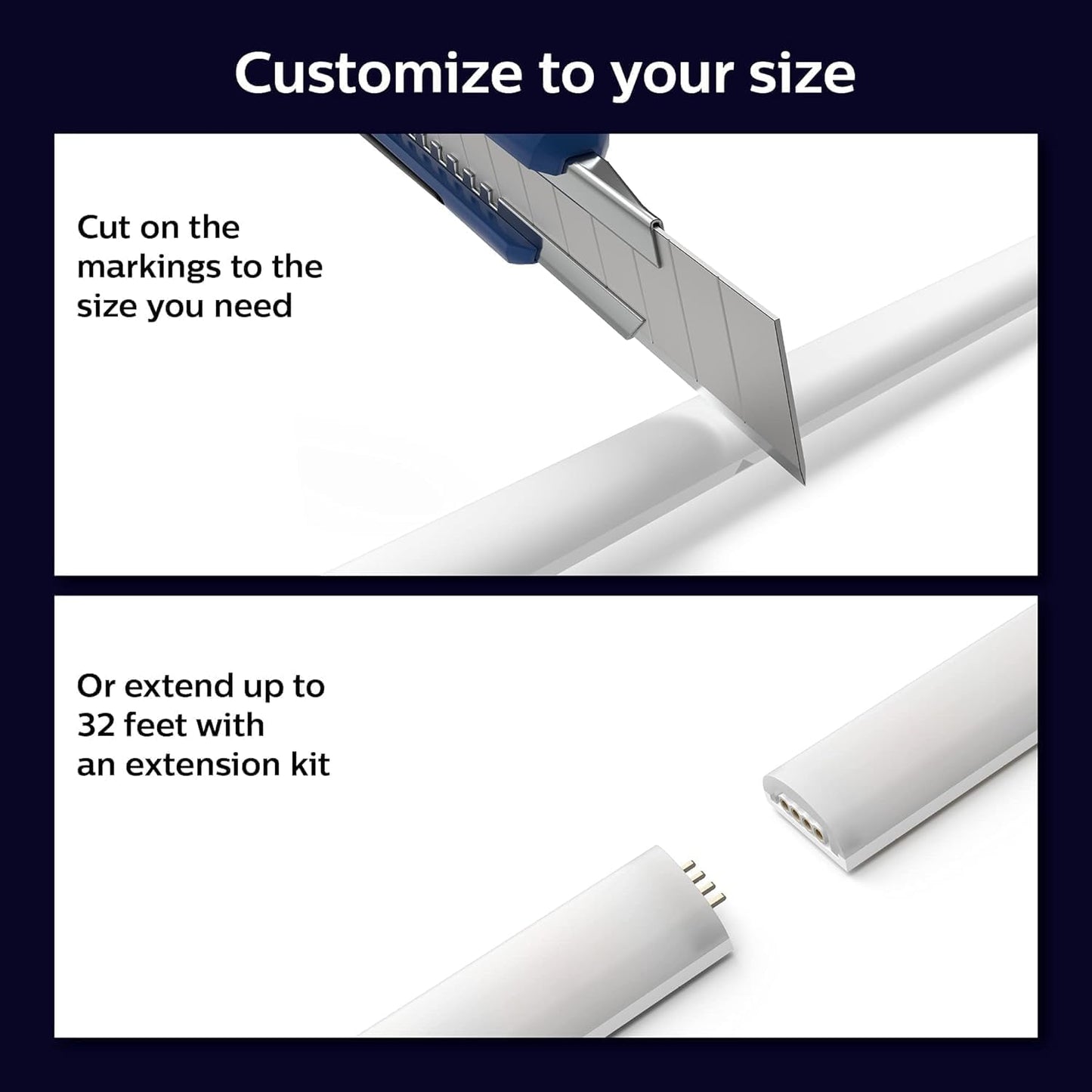 Philips Hue Indoor 6-Foot Smart LED Light Strip Base Kit with Plug - Flowing Multicolor Effect - 1 Pack - Control with Hue App - Compatible with Alexa, Google Assistant and Apple HomeKit