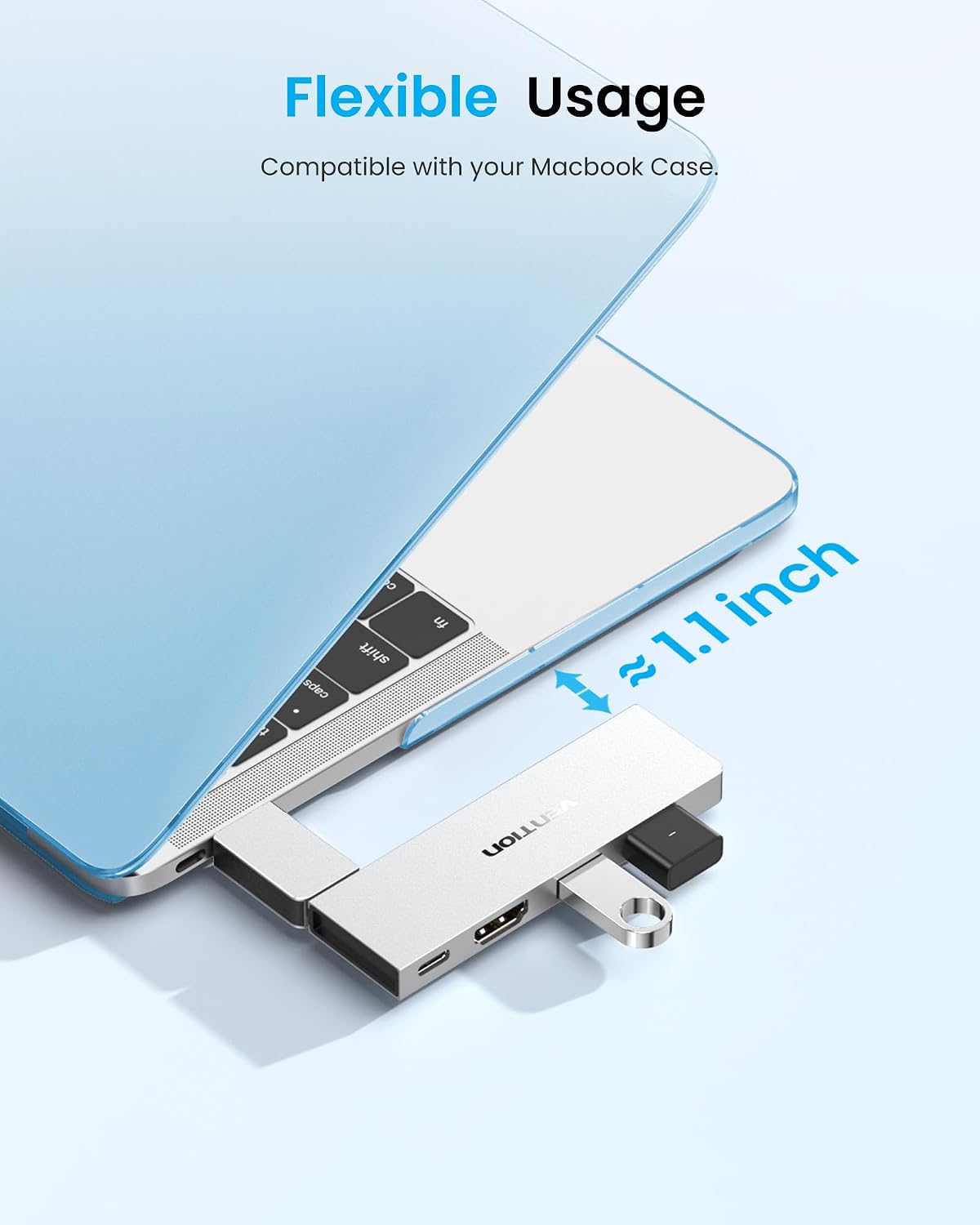 VENTION 6-in-2 USB C Hub for MacBook Neo/Air/PRO, 80Gbps Detachable Magnetic 8K USB-C Dock with 4K@240Hz HDMI, 140W MAX PD for Laptops/ipad, Charging Multiport Adapter(Silver)