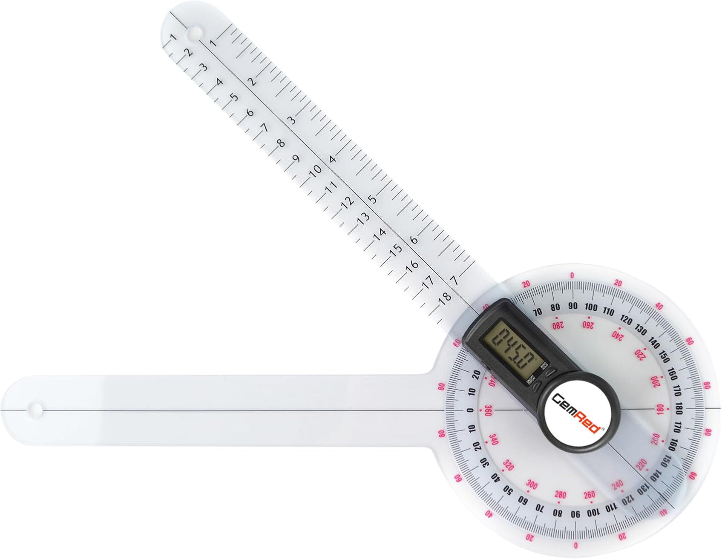 GemRed 12" Digital Goniometer for Joint Range of Motion ROM Measurement | GR311 New Version