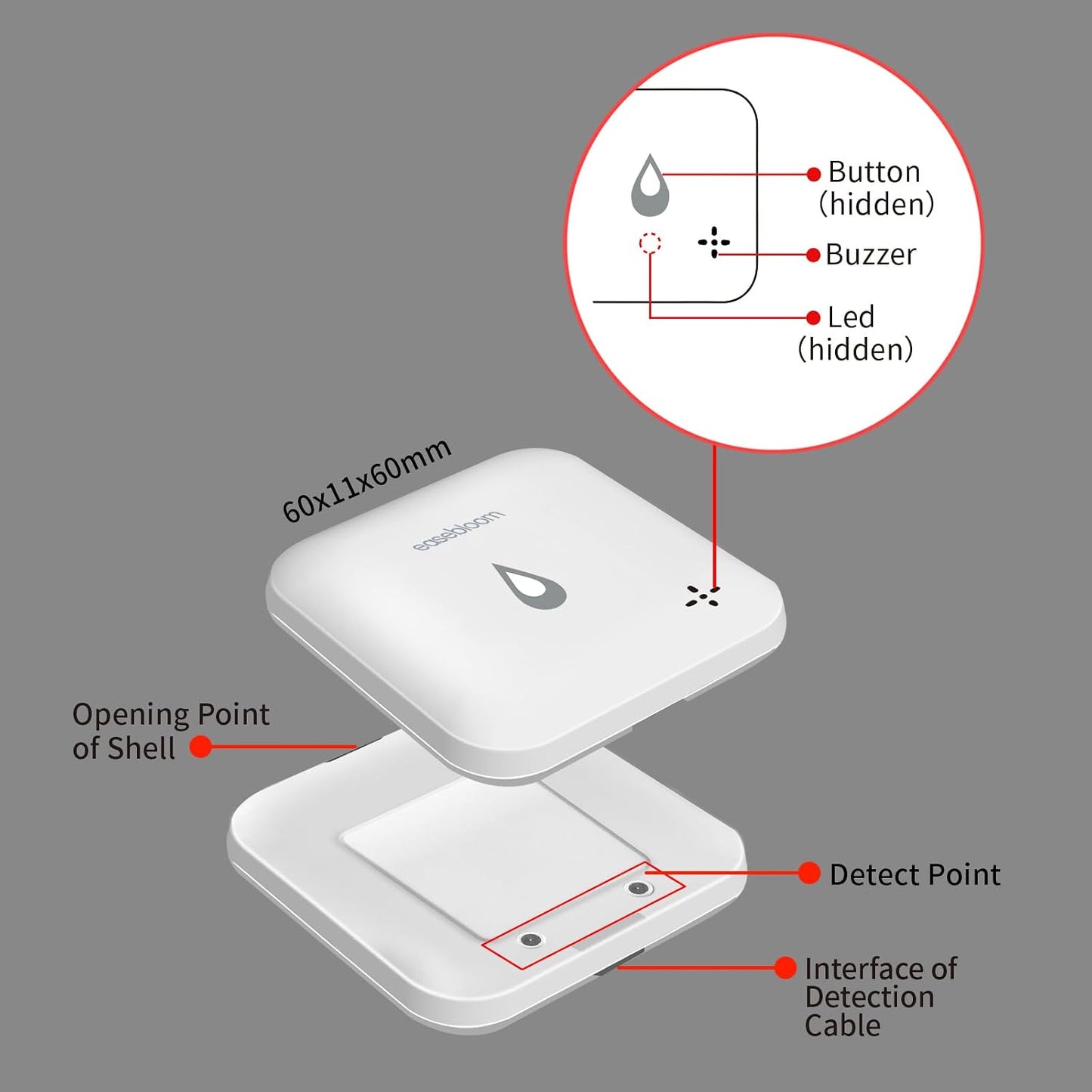 Water Leak & Level Detector 2-in-1, 3 Pack | 90dB Alarm with Instant App Alerts, IP66 Waterproof, 1m (3.28ft) Sensing Cable, Support 2.4G
