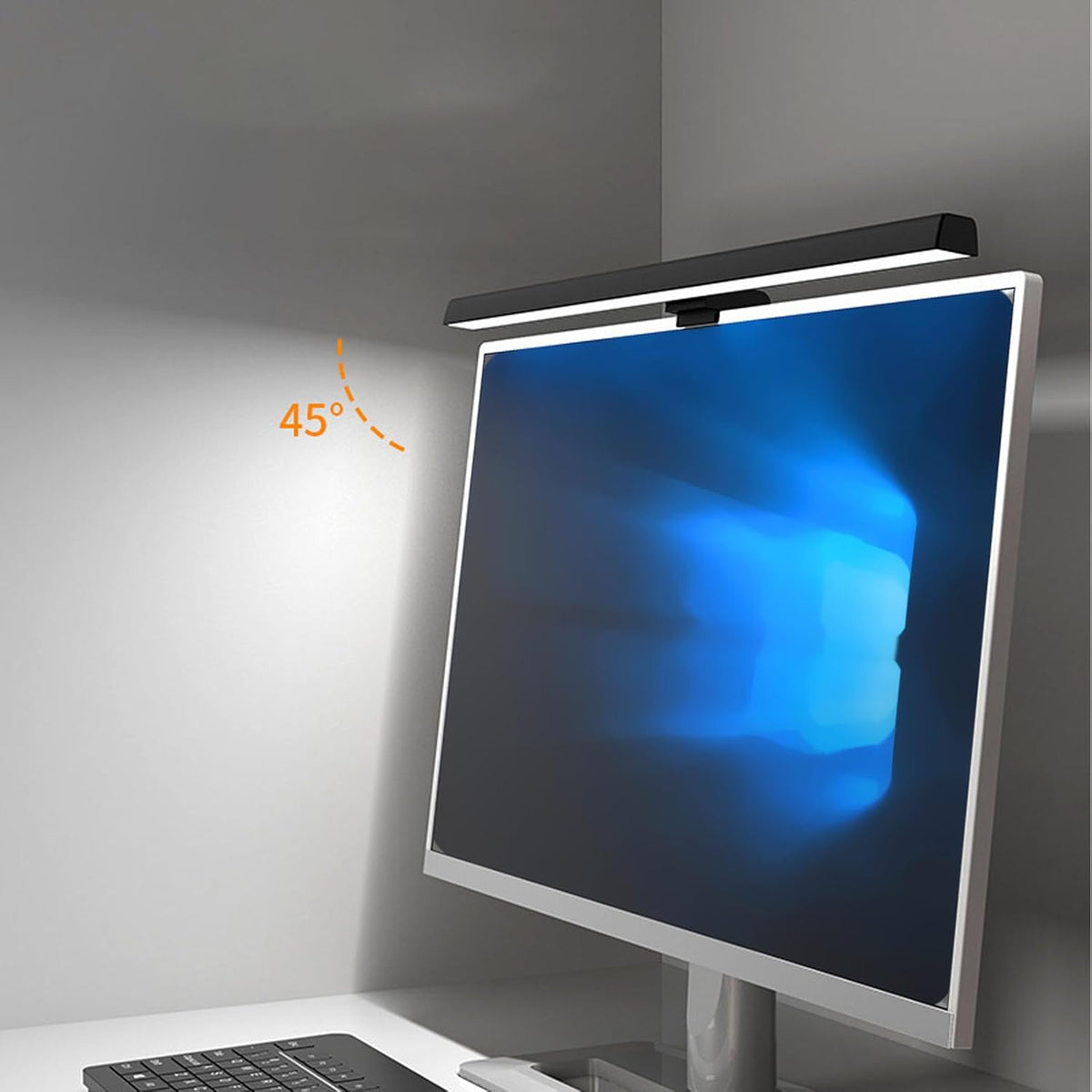 GLOGLOW Screen Monitor Light Bar, ABS Touch Control, Stepless Dimming LED Desk Lamp for Home Office and College Use (Black)