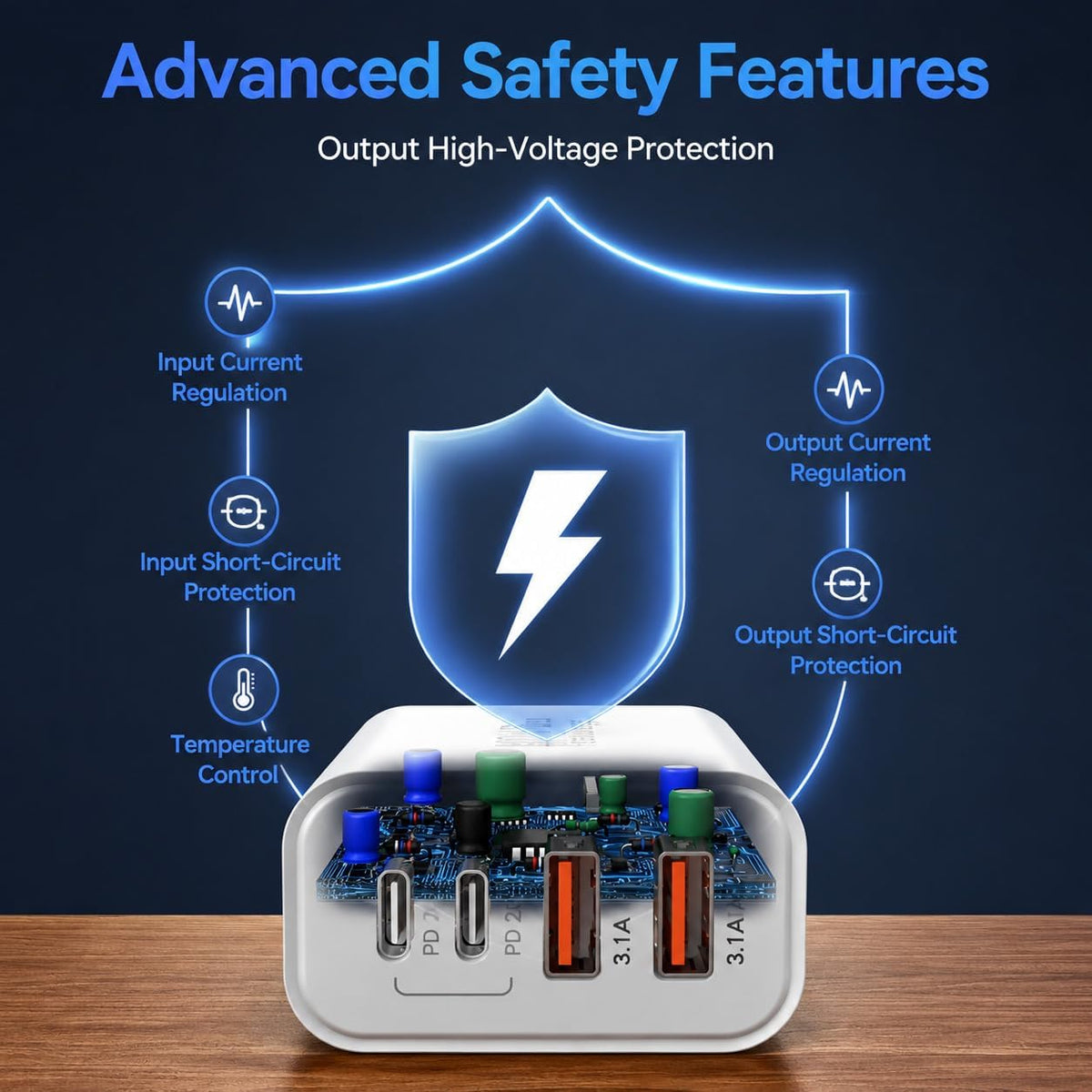 USB C Wall Fast Charger Block, 40W 4-Port Type C Charger Fast Charging Blocks PD Power Charger Adapter+QC 3.0 USB Multiport Charger Brick for iPhone 17/16/15/14/13/12 Pro Max, iPad, Galaxy S25-2Pack