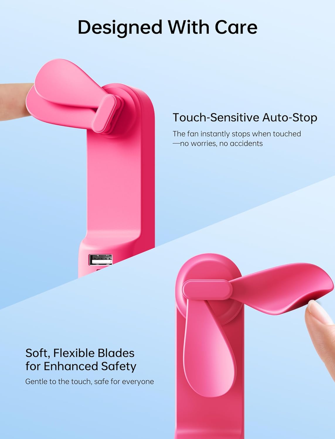 JISULIFE 3 IN 1 Portable Fan with Power Bank & Flashlight Featured | 19H Max Cooling, USB Rechargeable, Pocket-Sized Handheld Fan for Travel, Cruise, Concerts, Makeup, Summer Gifts for Women