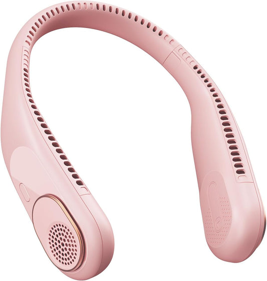 SWEETFULL Portable Neck Fan: 5200mAh Bladeless Personal Fan | 4 Speeds, 20H Max Runtime, No Hair Twist Quiet Wearable Fan for Travel | Birthday Gifts for Men Women Mom Dad