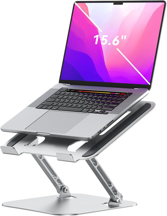 K&ZZ Laptop Stand for Desk, Adjustable Laptop Holder with Ventilated Cooling, Portable Desktop Book Stands Riser Compatible with 17.3 inch laptops