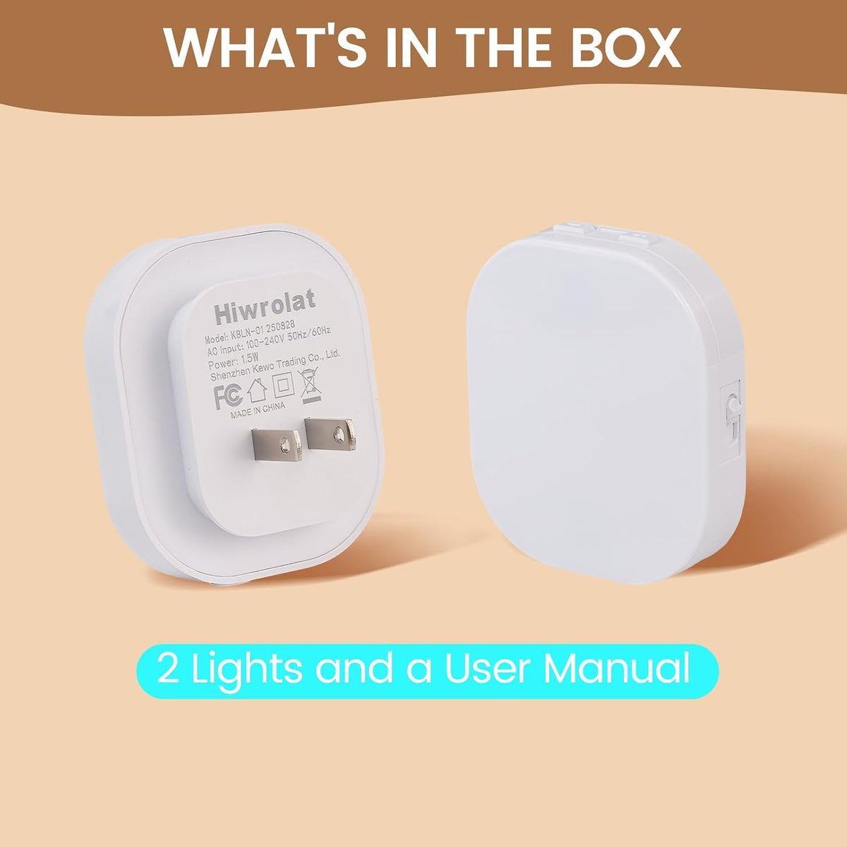 Plug-in LED Backlit Night Light with Motion Sensor & Dusk to Dawn Sensor, 2700K Soft Warm White Nightlight with Dimmable Brightness for Adults & Kids' Bedroom, Bathroom, Hallway, 2 Pack