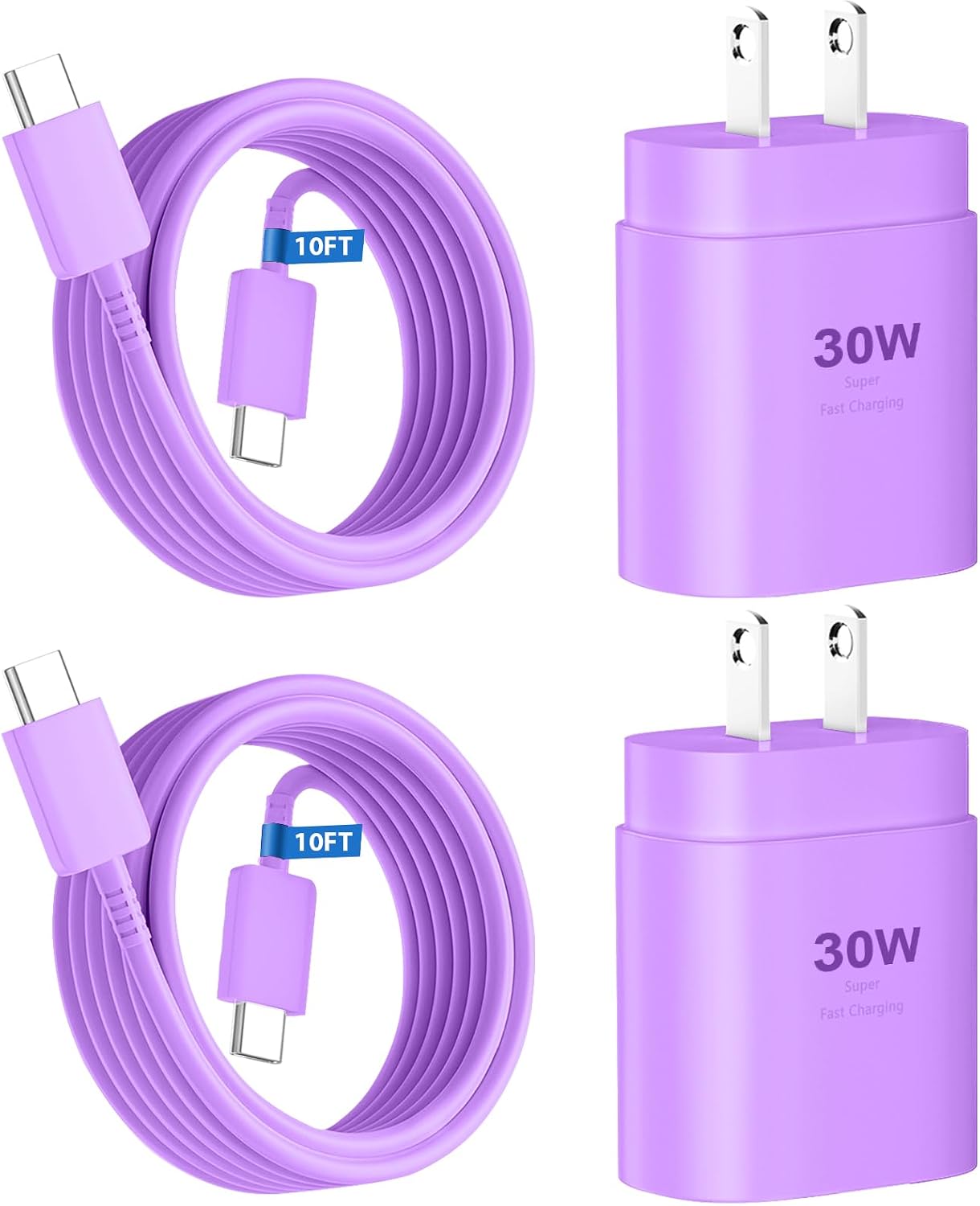 Phone 17 16 15 Charger Fast Charging,30W USB C Phone 17 16 15 Pro Max Charger Block &10FT Long Type C Cable Cord for i.Phone 17/17 Air/17 Pro/17 Pro Max/16/16 Plus/16 Pro Max/15/15 Pro Max,Purple