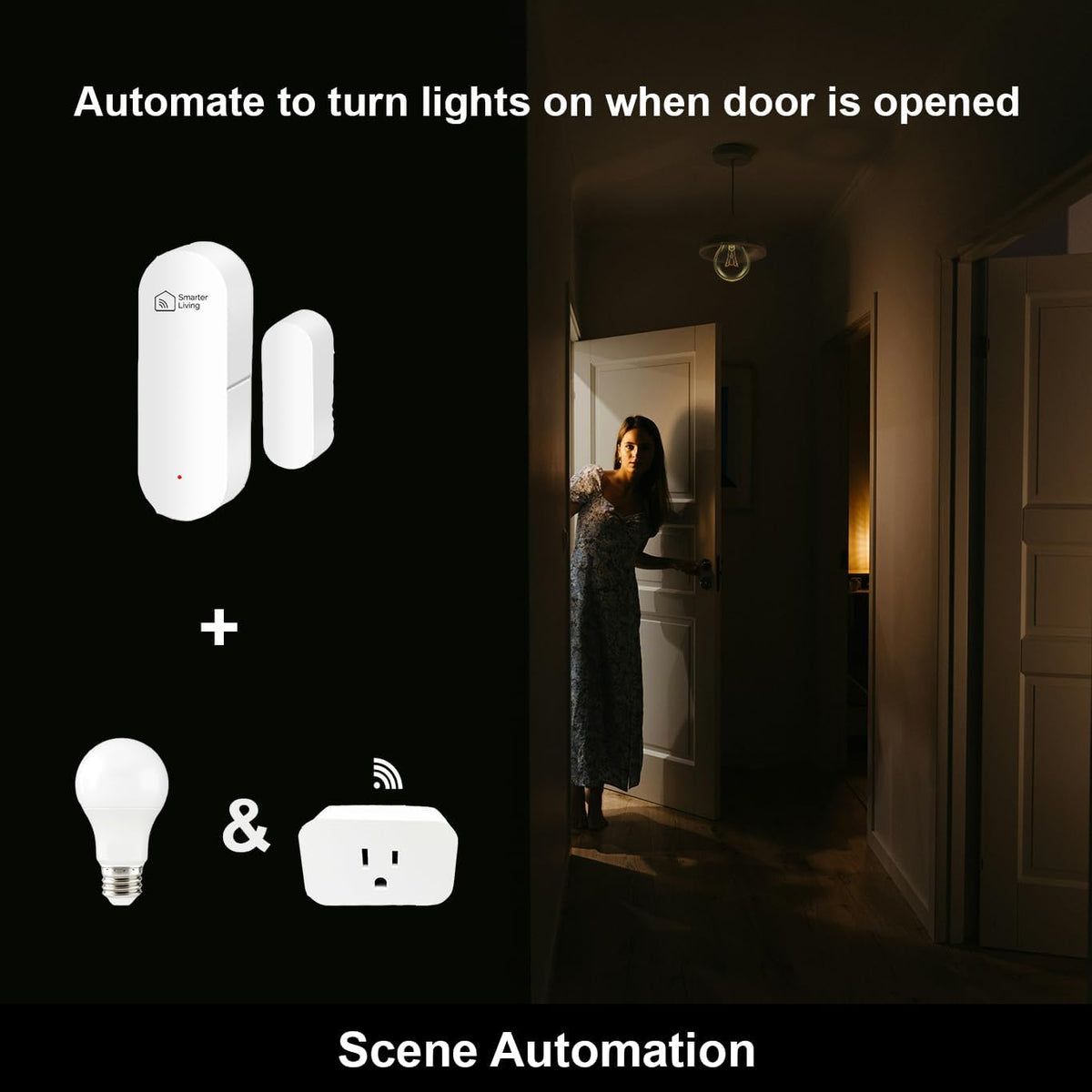 Smarter Living – Smart WiFi Door and Window Sensor (2-Pack), Phone Notifications via Smart Life, Tuya, Alexa and SmartThings, Create Automations, No Hub Required, Easy Setup